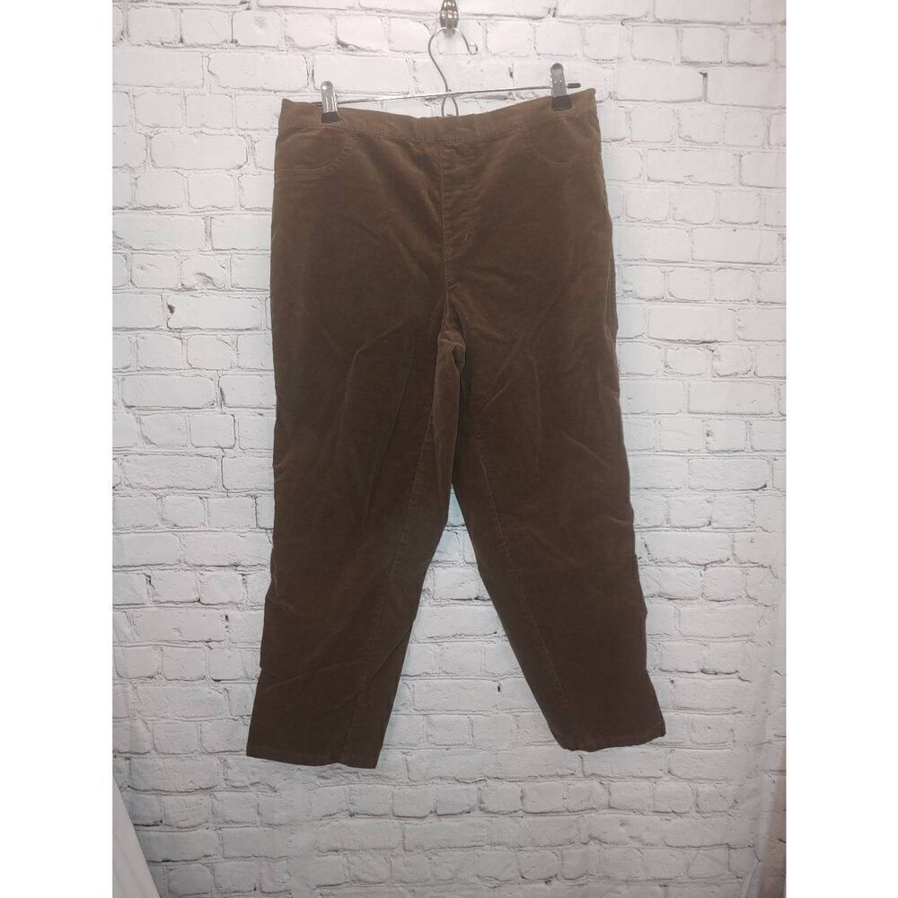 Isaac Mizrahi Women's Size 12 PETITE Brown Corduroy Pants